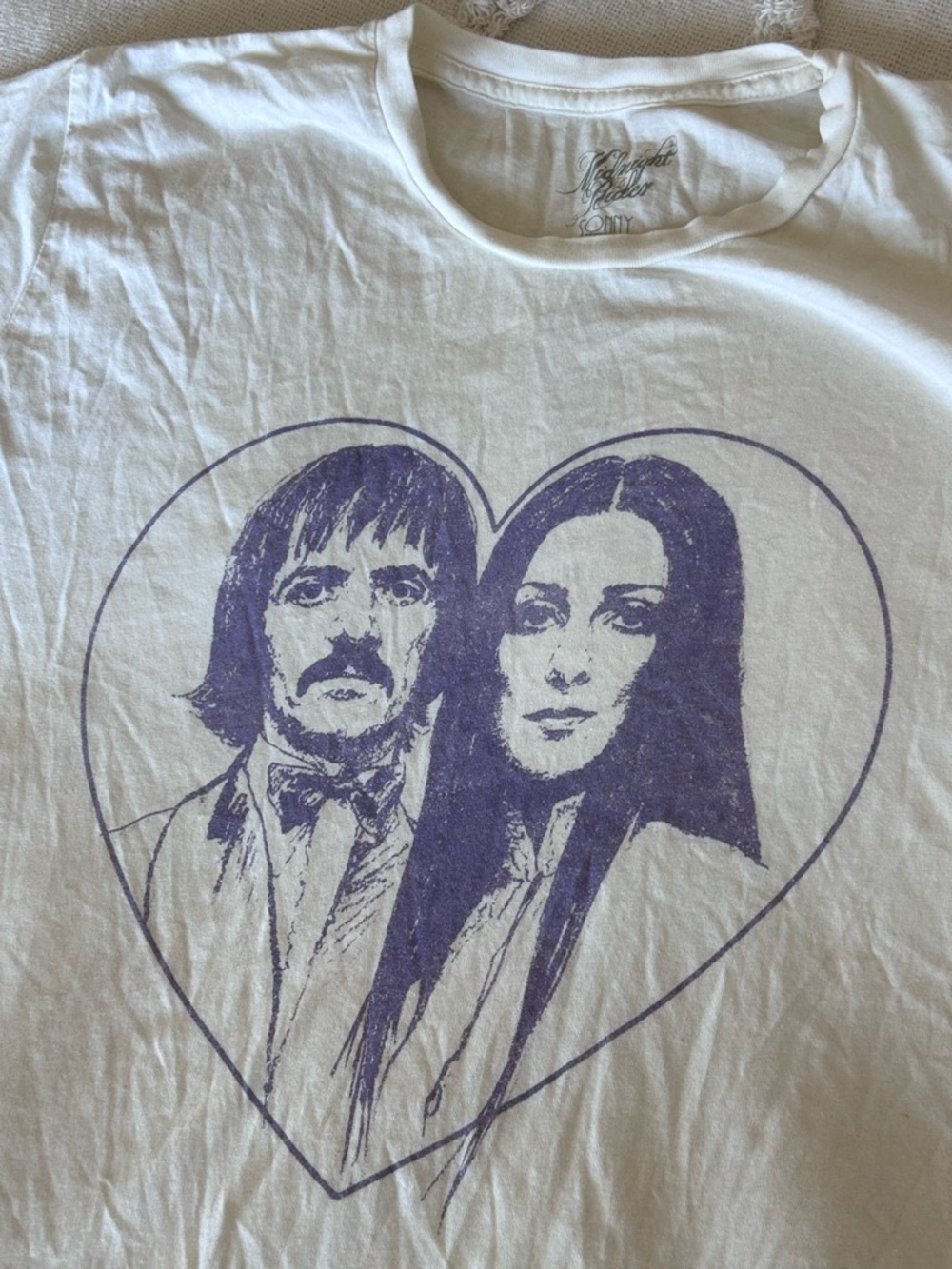 Midnight Rider White Graphic Tee with Purple Print - Picture 4 of 6